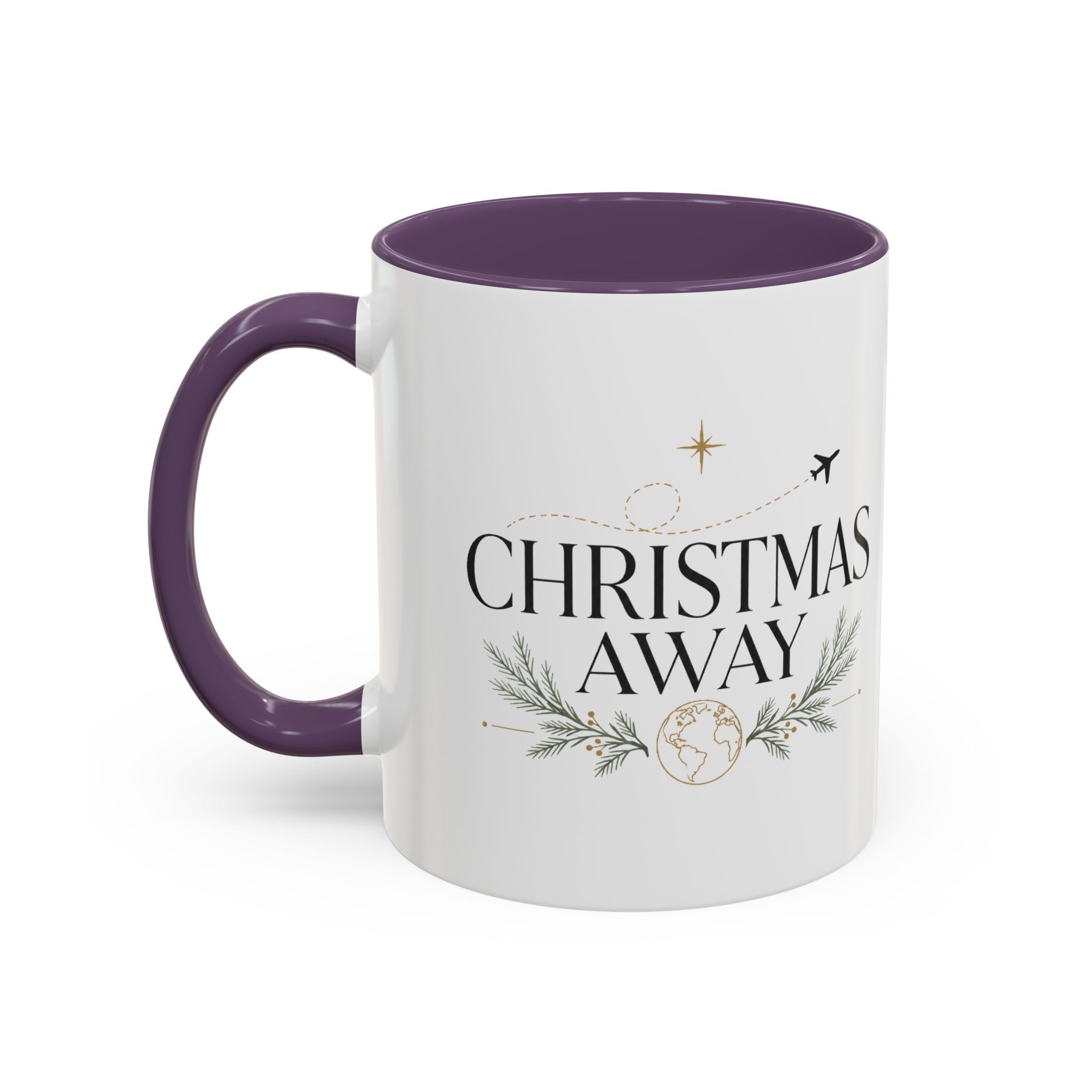 Christmas Away Accent Coffee Mug — Holiday Travel Coffee Cup