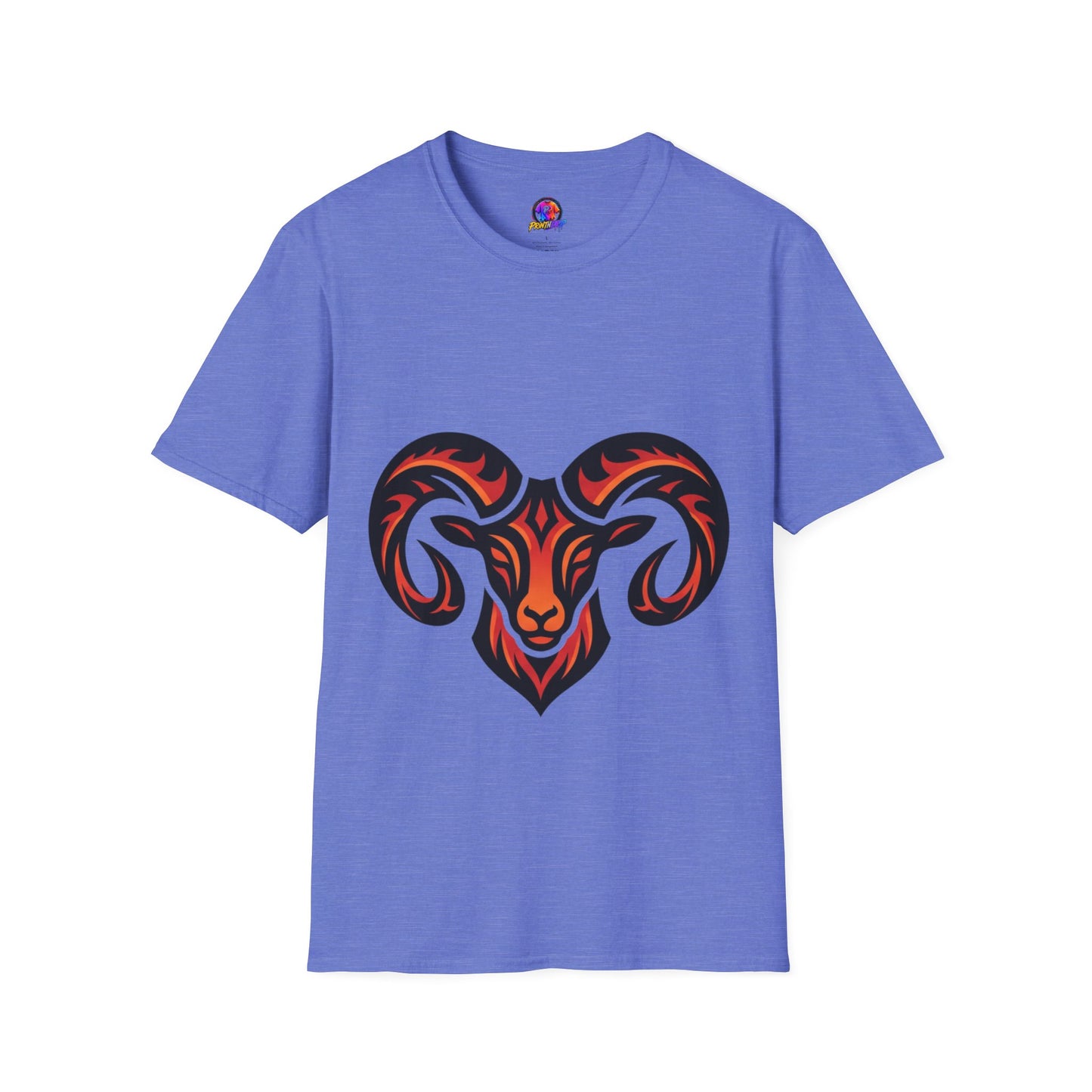 Ram Head Graphic T-Shirt — Tribal Flame Aries Design