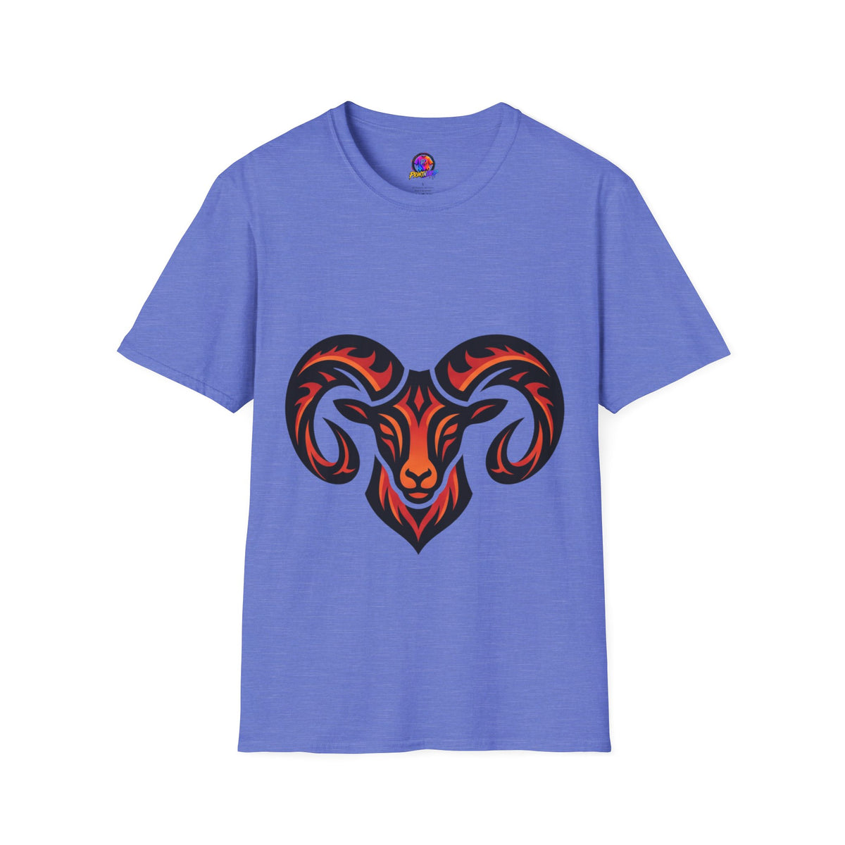 Aries Zodiac Ram Head Graphic T-Shirt — Tribal Flame Aries Design