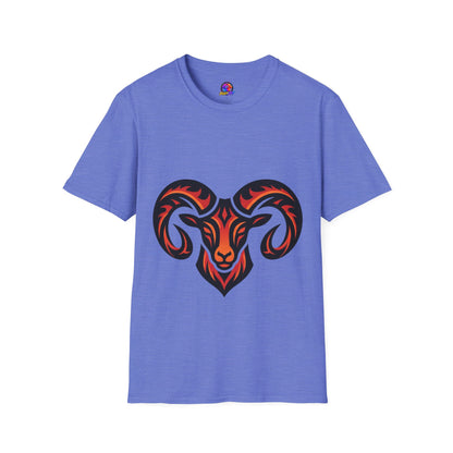 Ram Head Graphic T-Shirt — Tribal Flame Aries Design