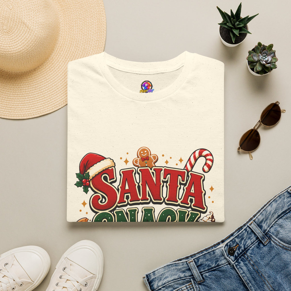 Santa Snack Crew T-Shirt — Christmas Cookie Holiday Tee