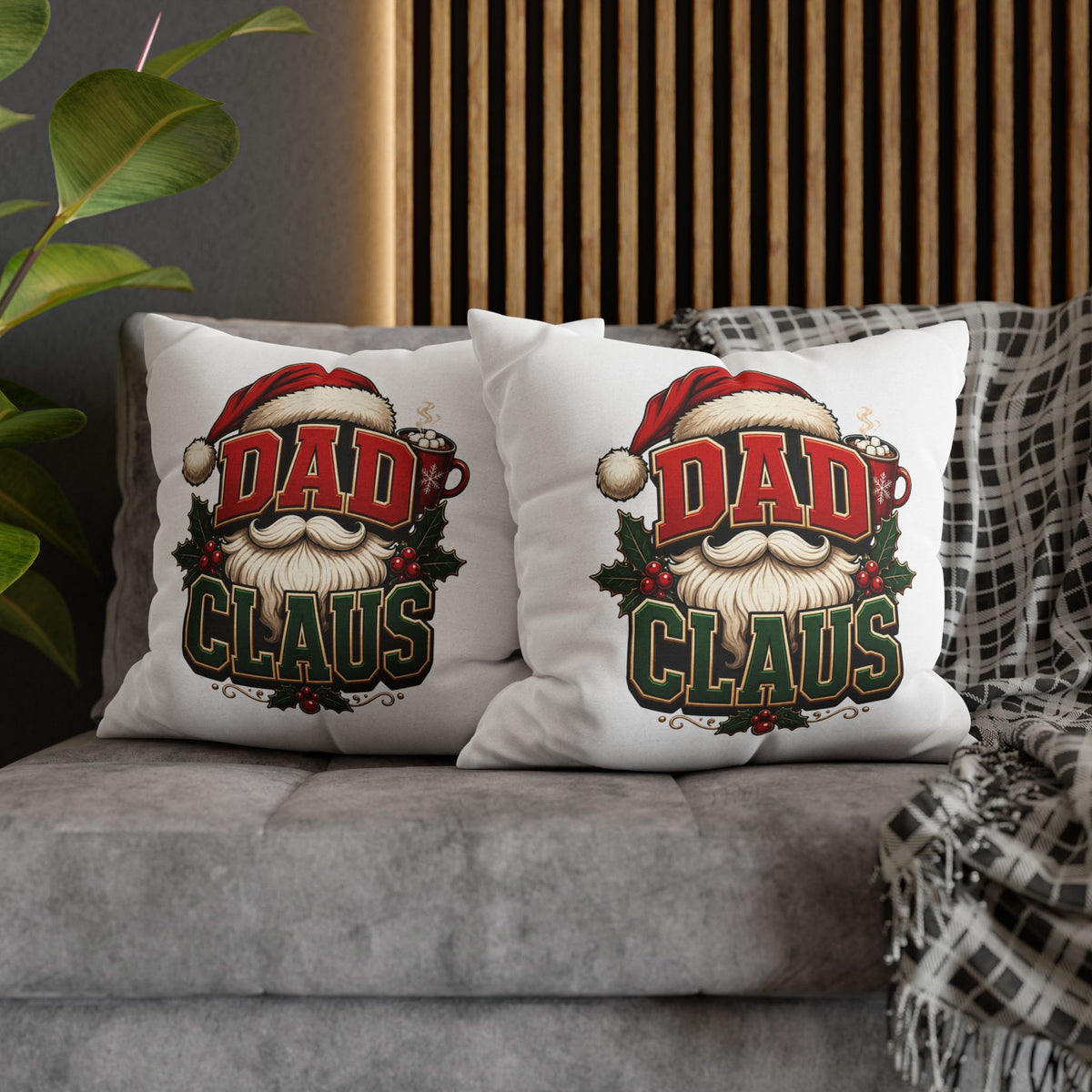 Dad Claus Christmas Pillowcase — Festive Santa Beard Holiday Decor