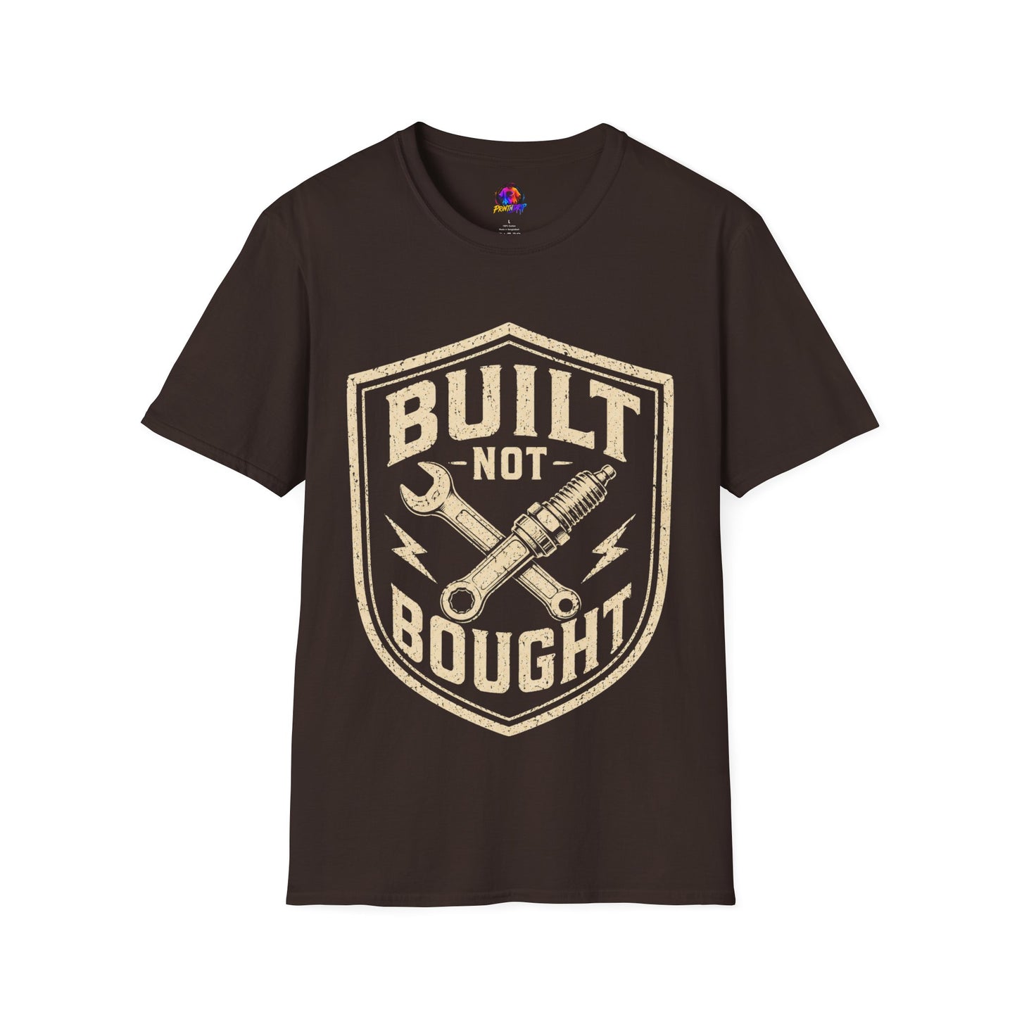Built Not Bought T-Shirt — Vintage Mechanic Auto Repair Tee