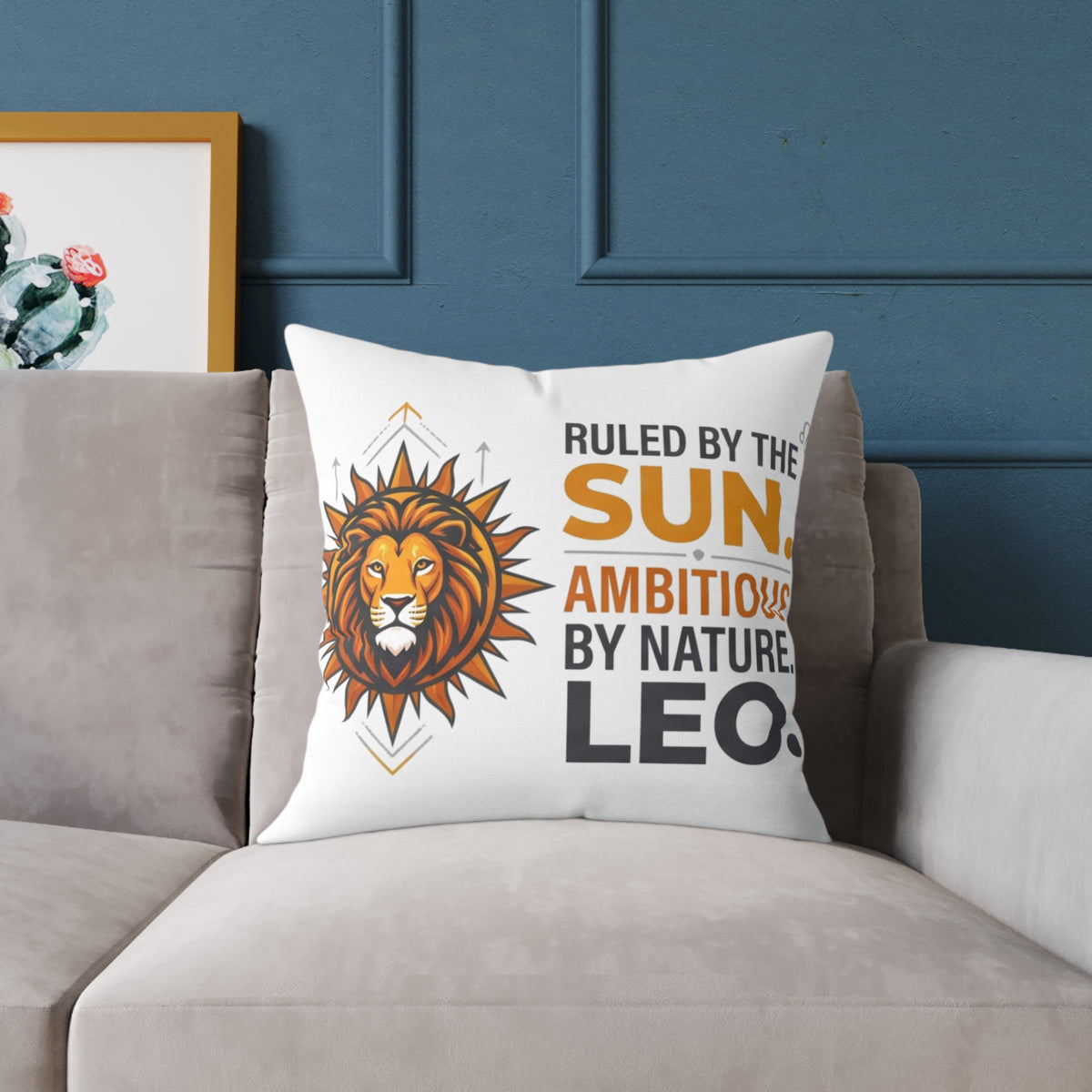 Leo Zodiac Ruled By The Sun Square Poly Canvas Pillow