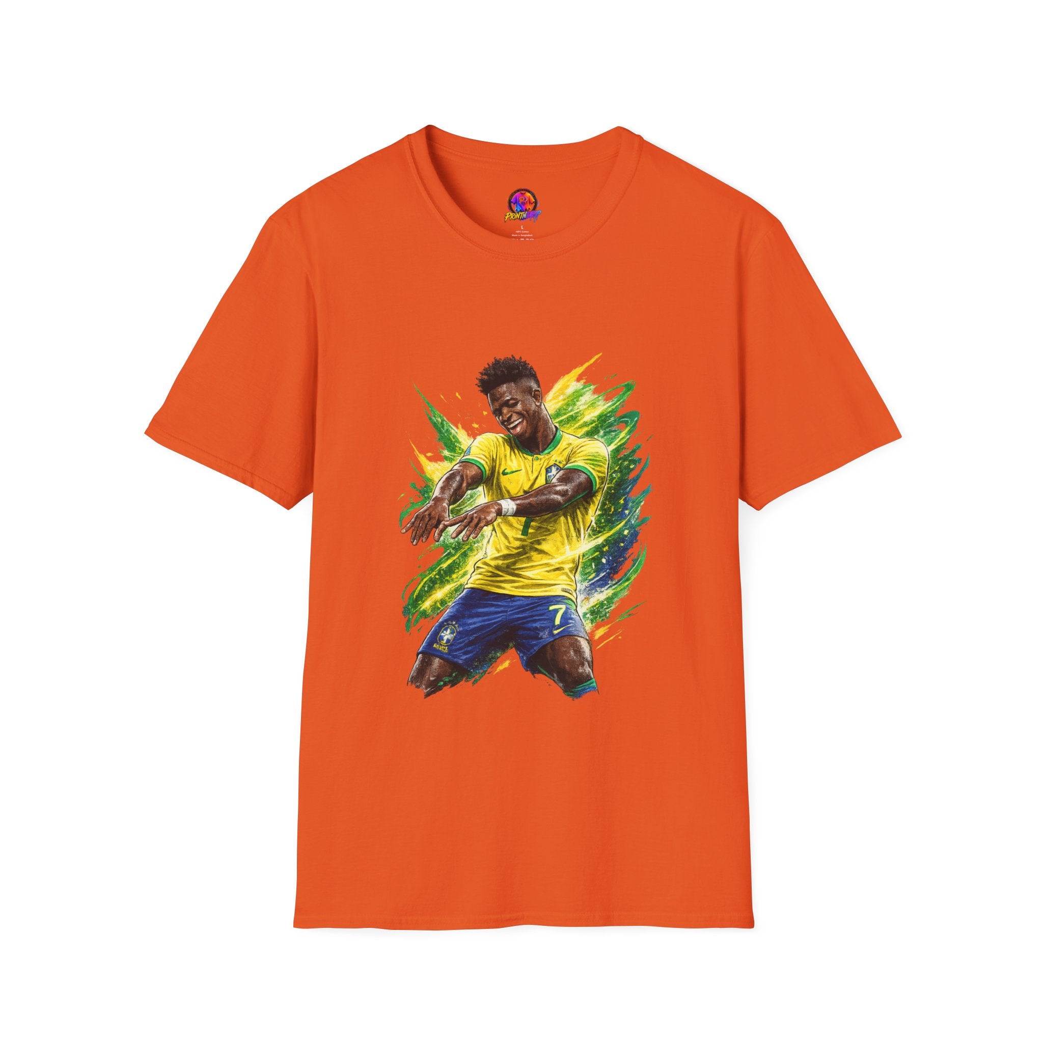 Brazil  Soccer Celebration T-Shirt — Brazilian Football Player Artwork