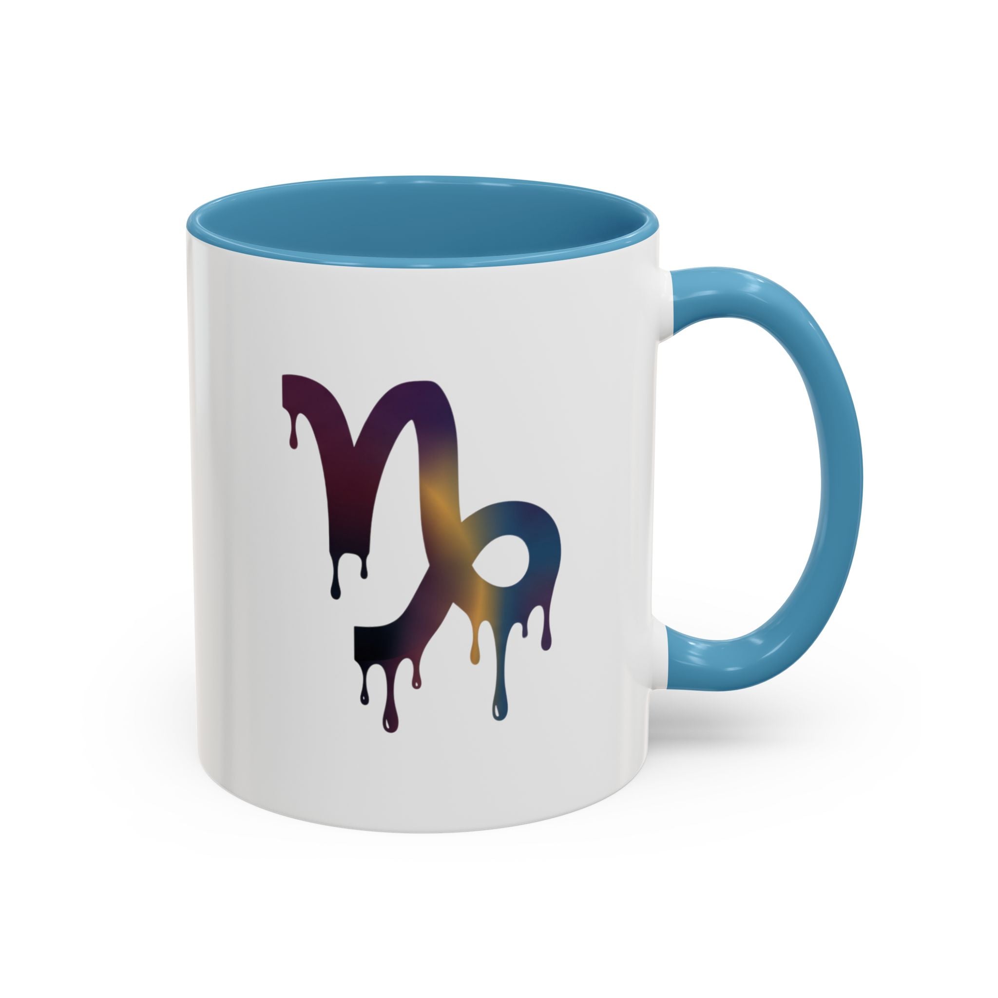 Capricorn Drip Accent Coffee Mug — Zodiac Symbol Gradient
