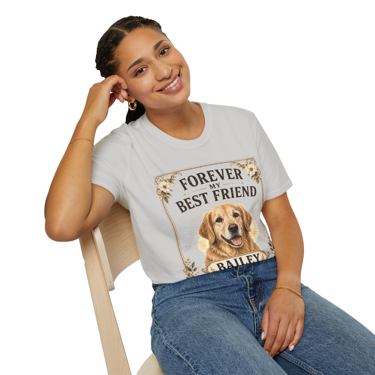 Forever My Best Friend Dog T-Shirt — Personalized Golden Retriever Tribute