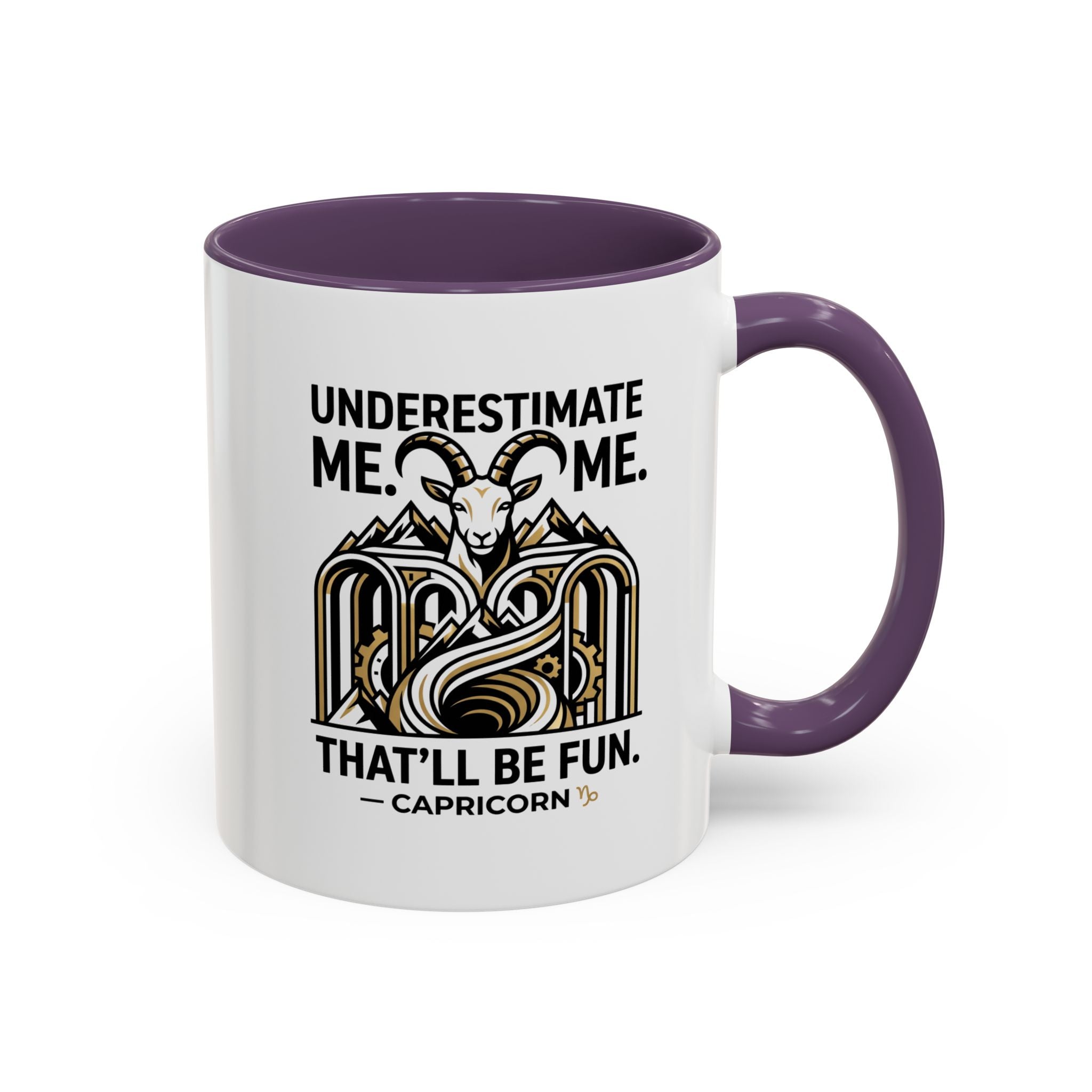 Capricorn Coffee Mug — "Underestimate Me. That'll Be Fun." Zodiac Accent Mug (11/15oz)