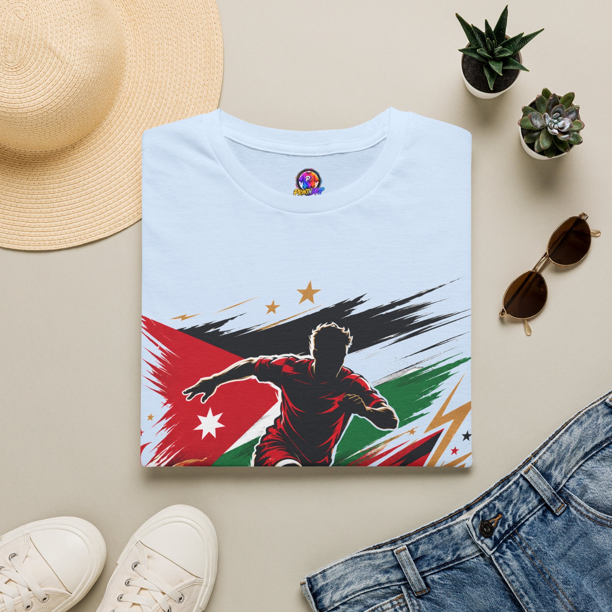 Jordan Soccer T‑Shirt — Desert Courage Flag Design