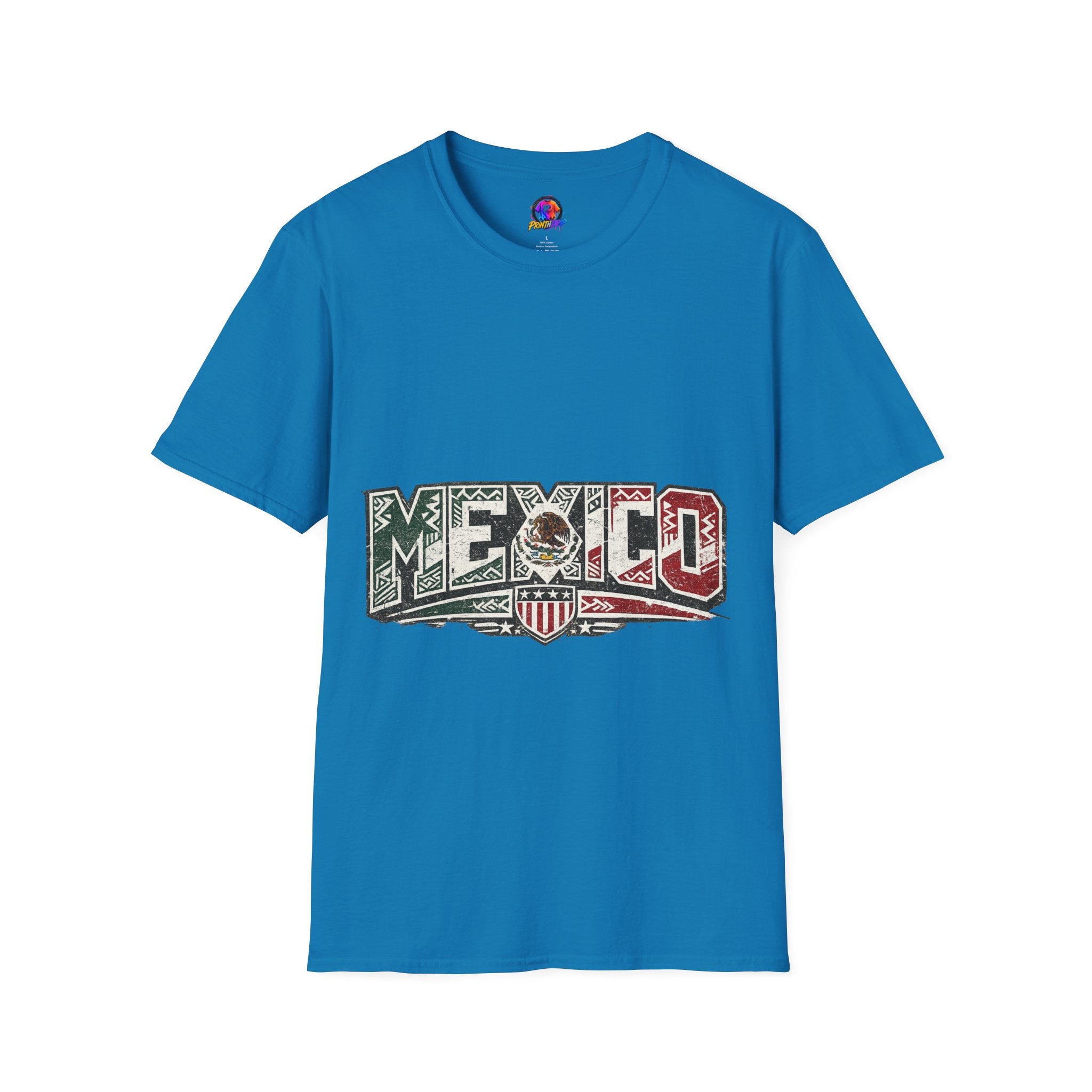 Mexico Pride Graphic T-Shirt — Retro Mexican Flag Design
