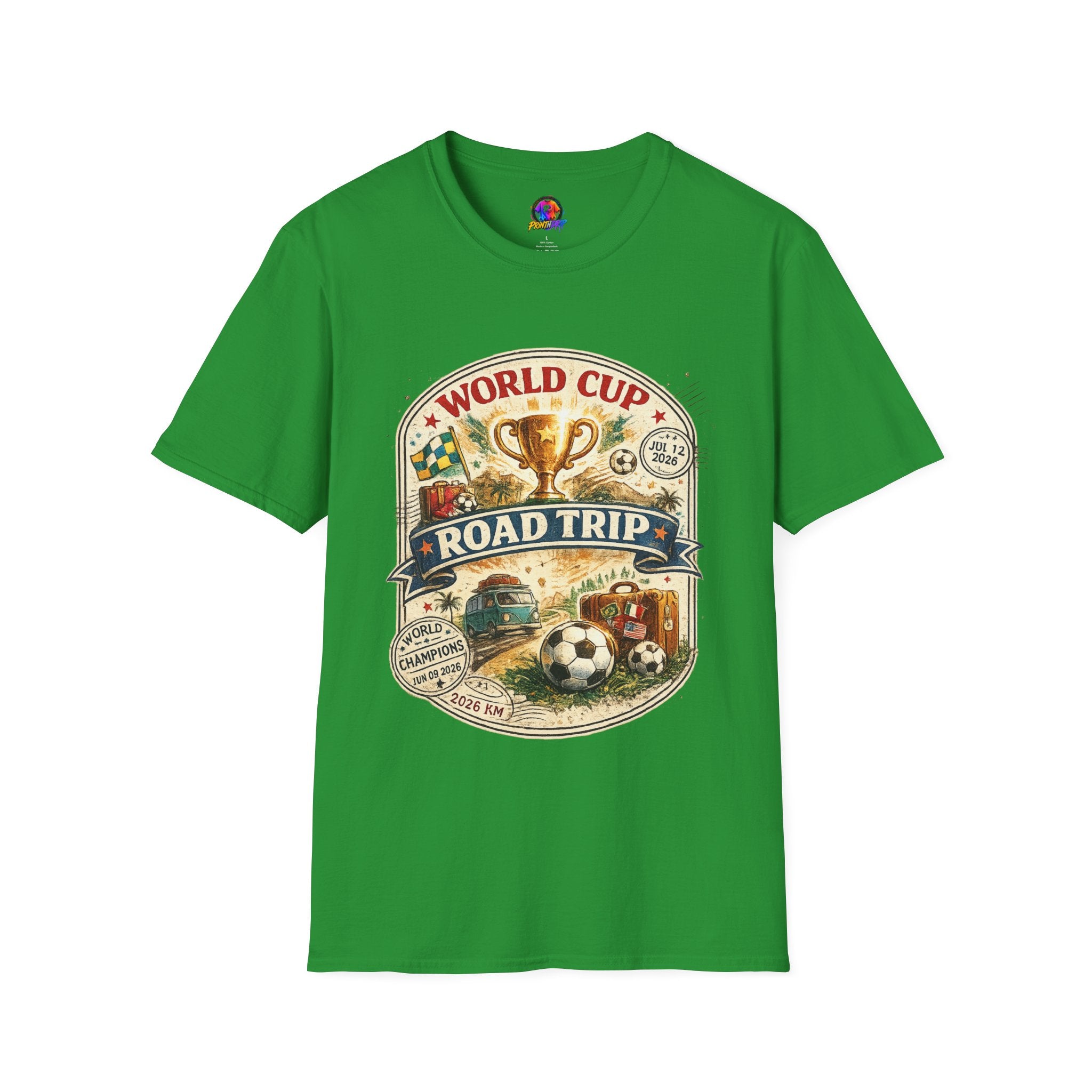World Cup Road Trip T-Shirt — Vintage Soccer Trophy Design