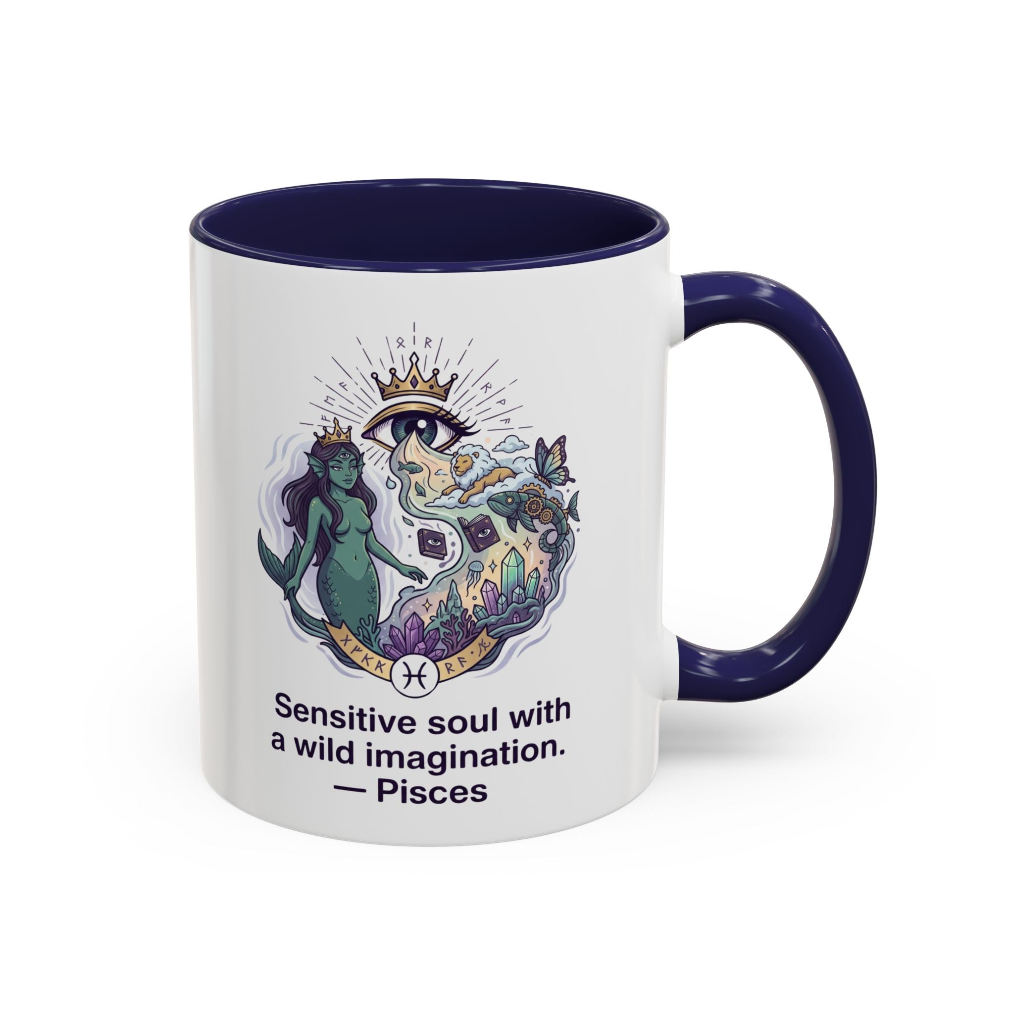 Pisces Coffee Mug — "Sensitive soul with a wild imagination" Astrological Zodiac Accent Mug
