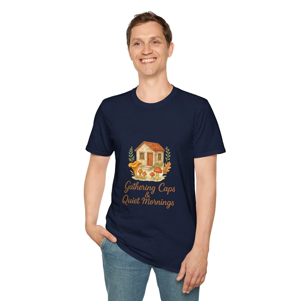 Cozy Cottage Graphic T-Shirt — 'Gathering Days, Quiet Mornings' - Trending Now - October 2026