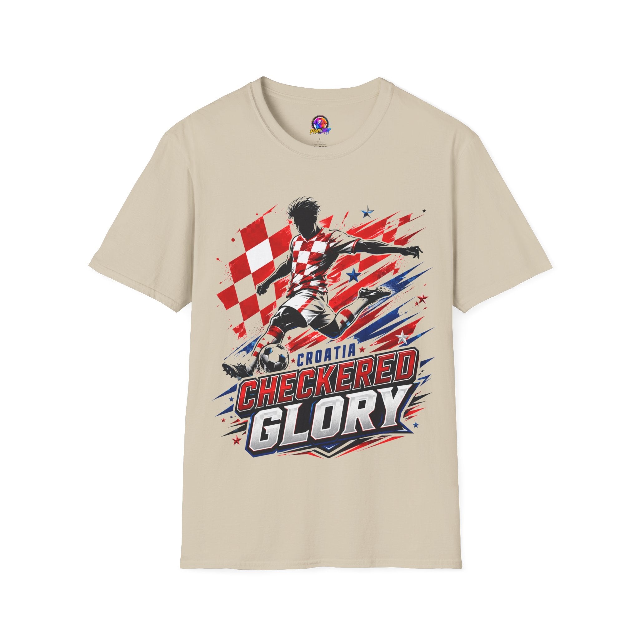 Checkered Glory T-Shirt — Croatia Soccer Fan Tee