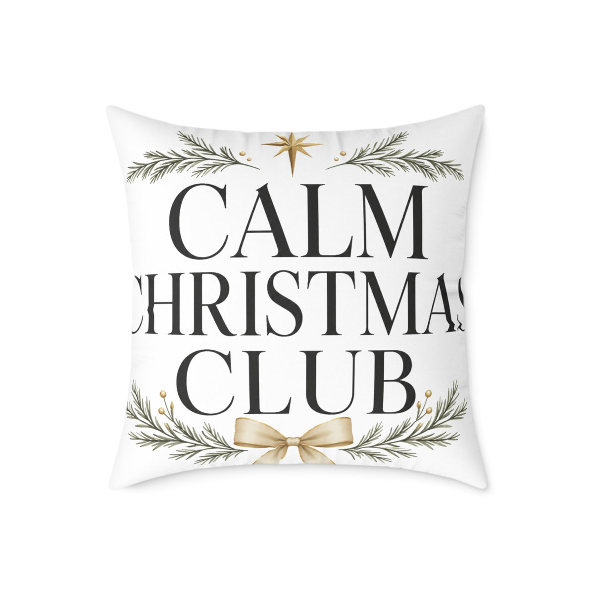 Christmas Calm Christmas Club Holiday Throw Pillow