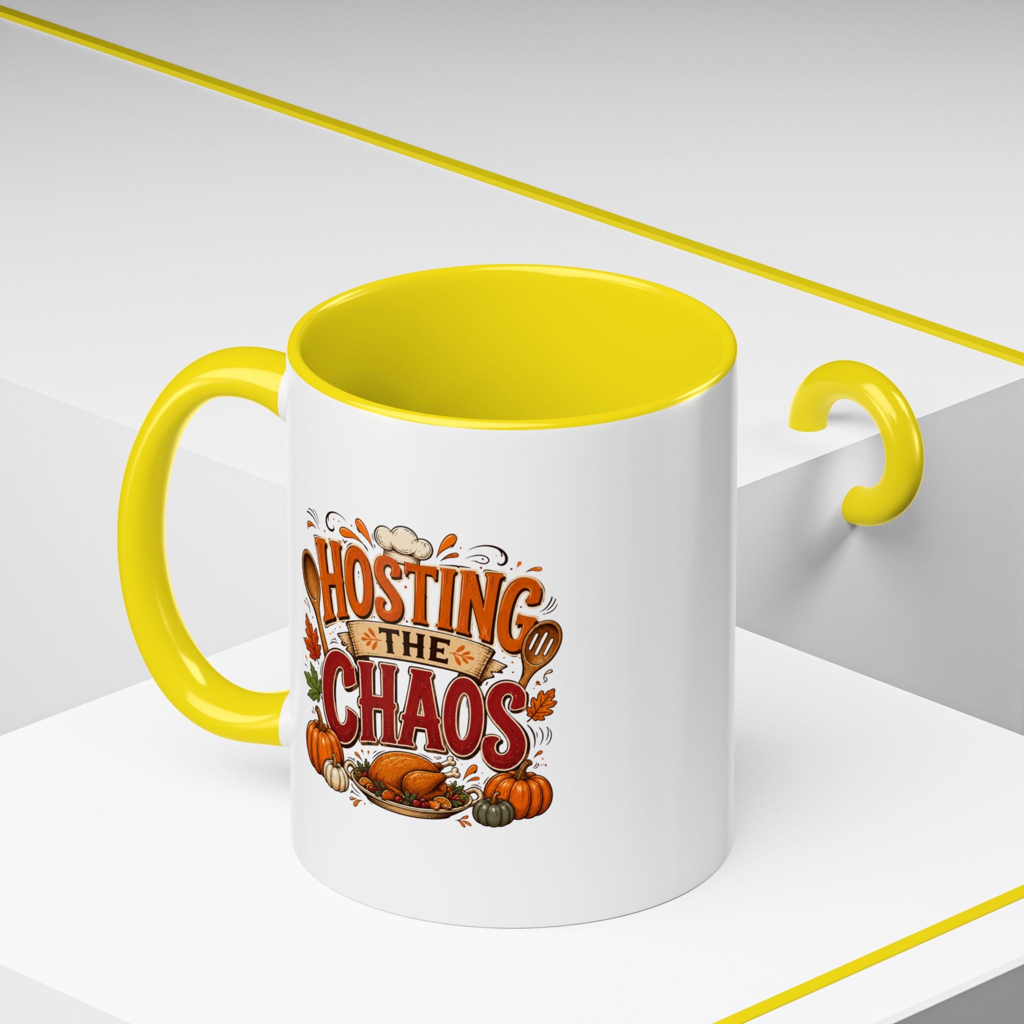 Thanksgiving Mug Hosting the Chaos Accent Coffee Mug — Thanksgiving Pumpkin Fall Kitchen Gift