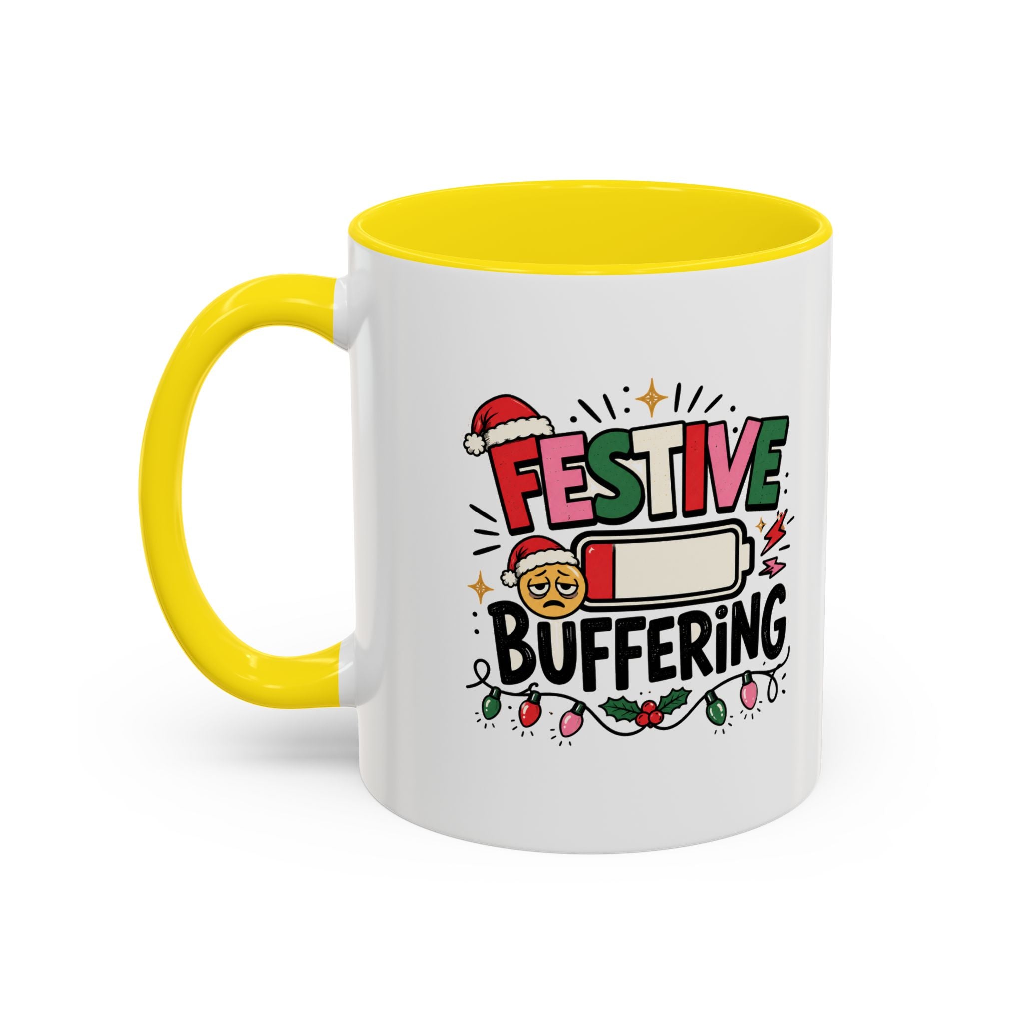 Modern Day Christmas Festive Buffering Mug — Funny Christmas Holiday Coffee Cup (11/15oz)