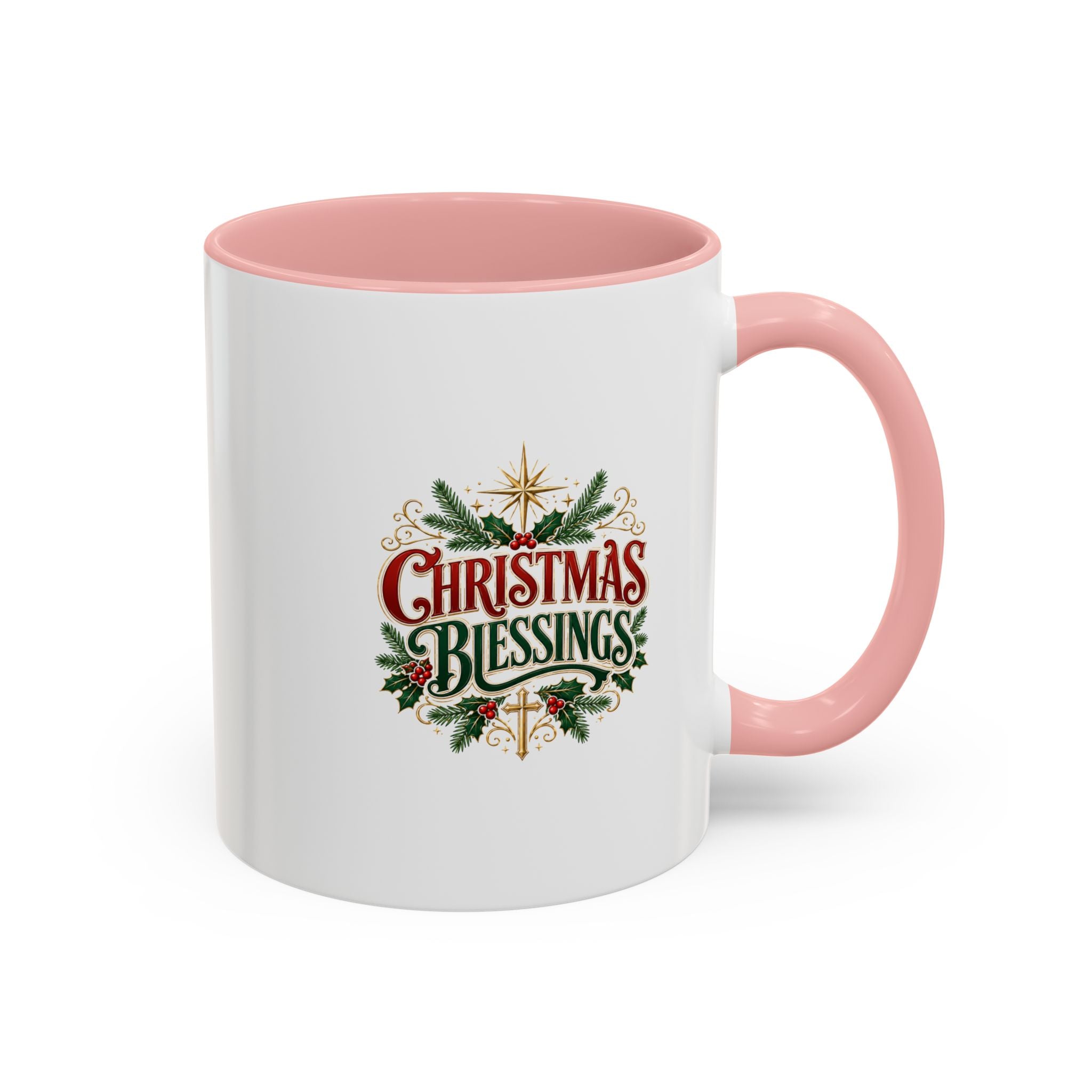 Christmas Blessings Accent Coffee Mug – Festive Holiday Tea & Coffee Cup