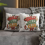 Holly Jolly Club Christmas Pillowcase — Festive Holiday Decorative Cover