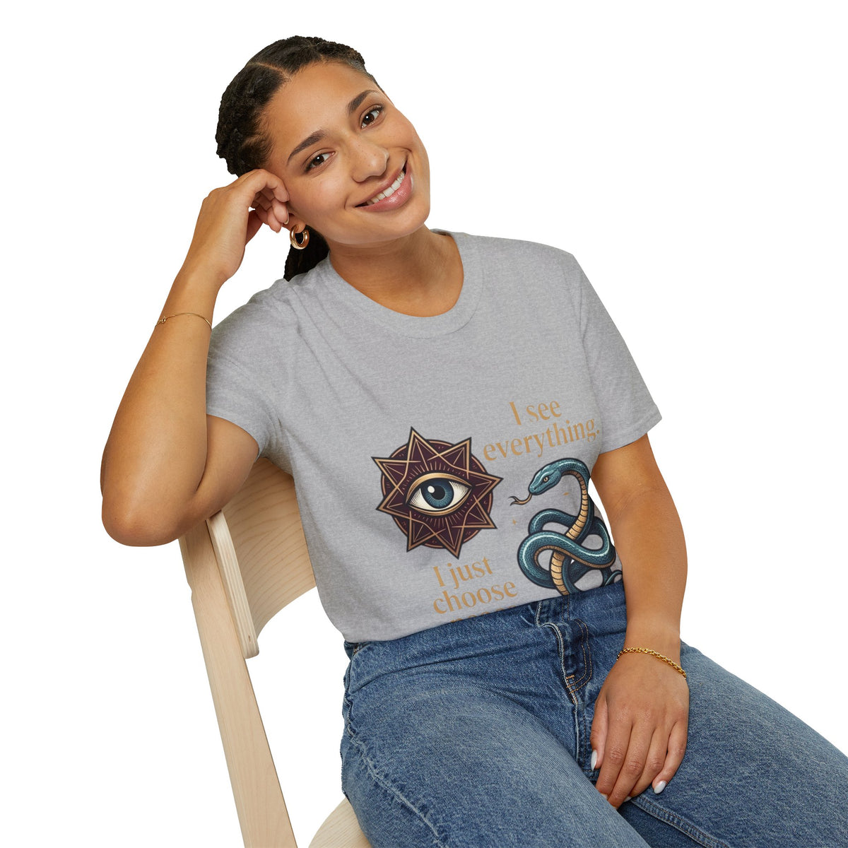 Scorpio “I See Everything” Zodiac T‑Shirt — Astrological Snake & All‑Seeing Eye Design