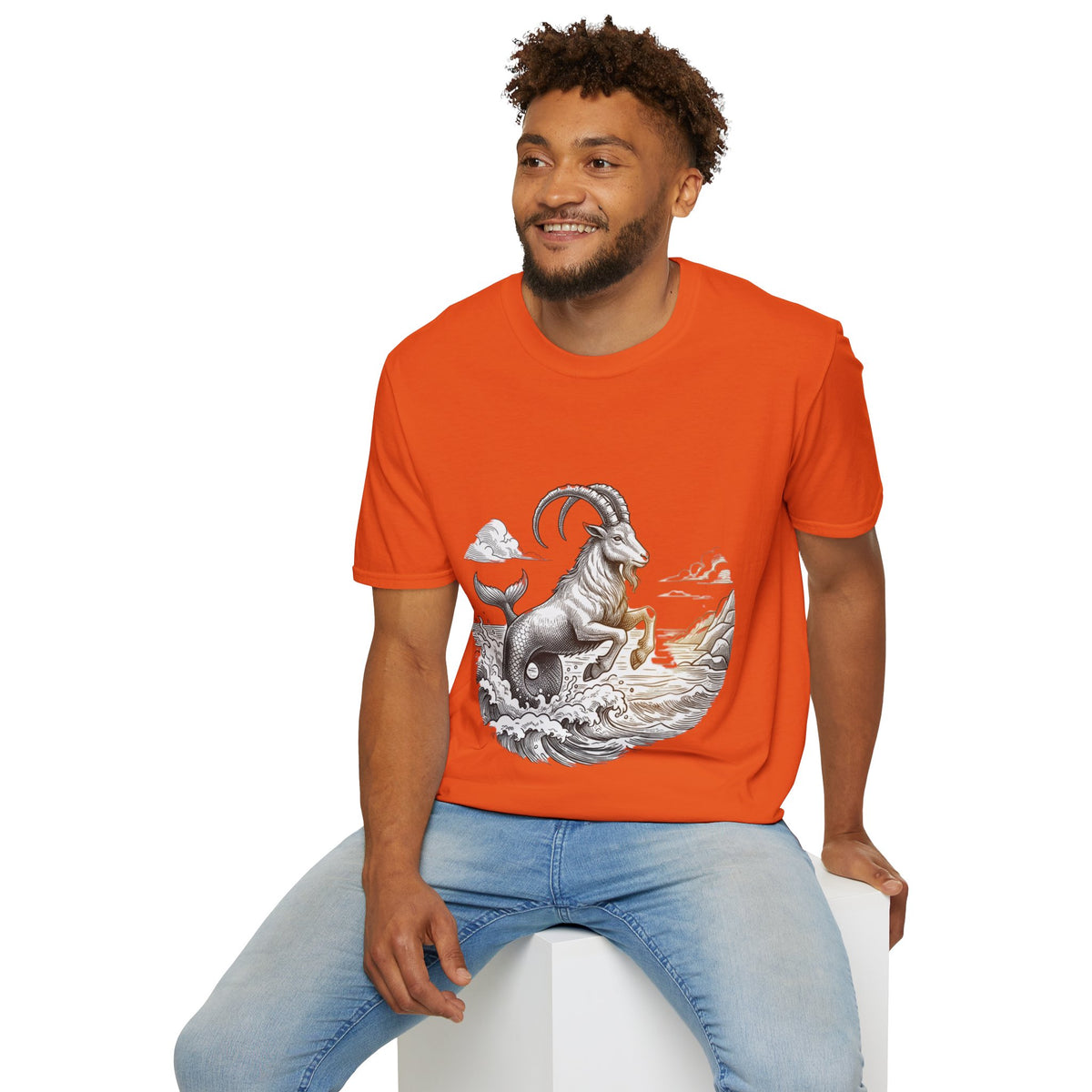 Capricorn Goat-Mermaid T-Shirt — Mythical Sea Goat Zodiac Tee