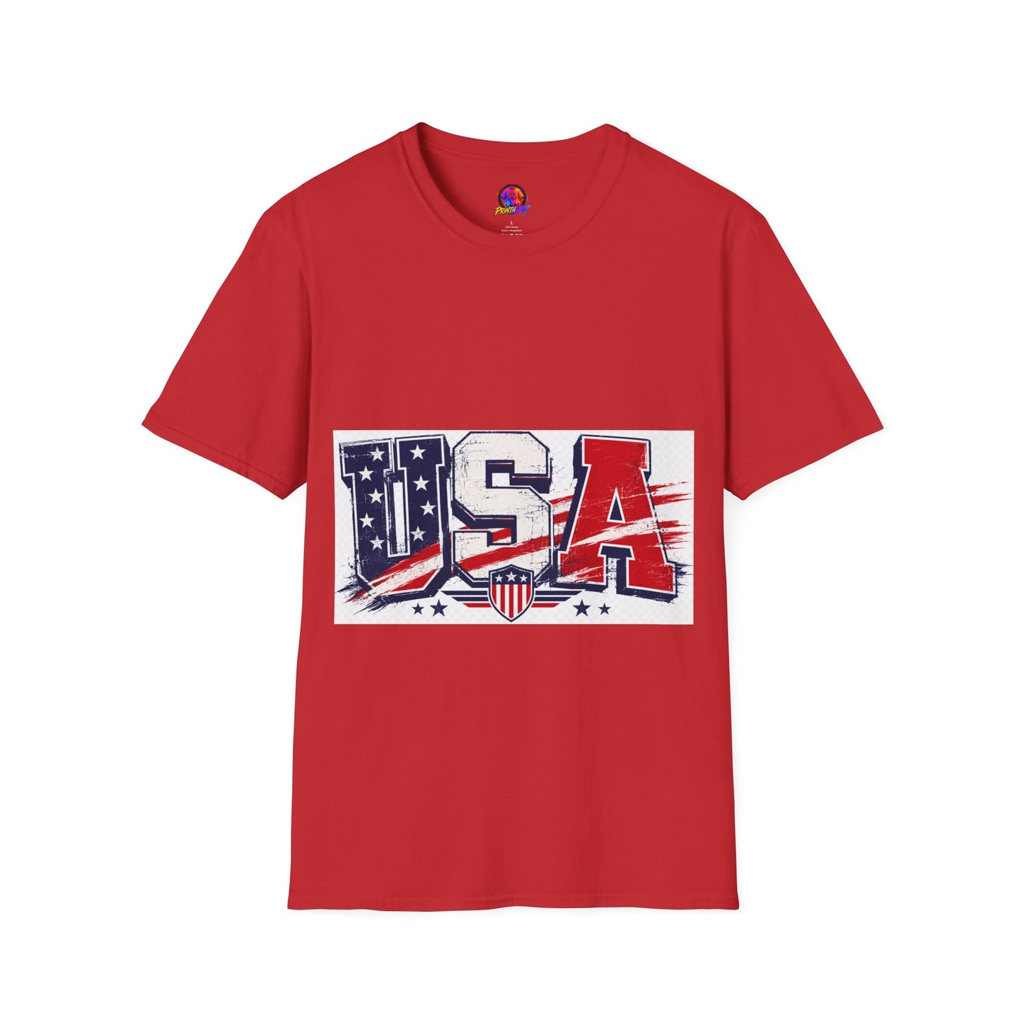 USA Flag Graphic T-Shirt — Patriotic Red White & Blue Tee