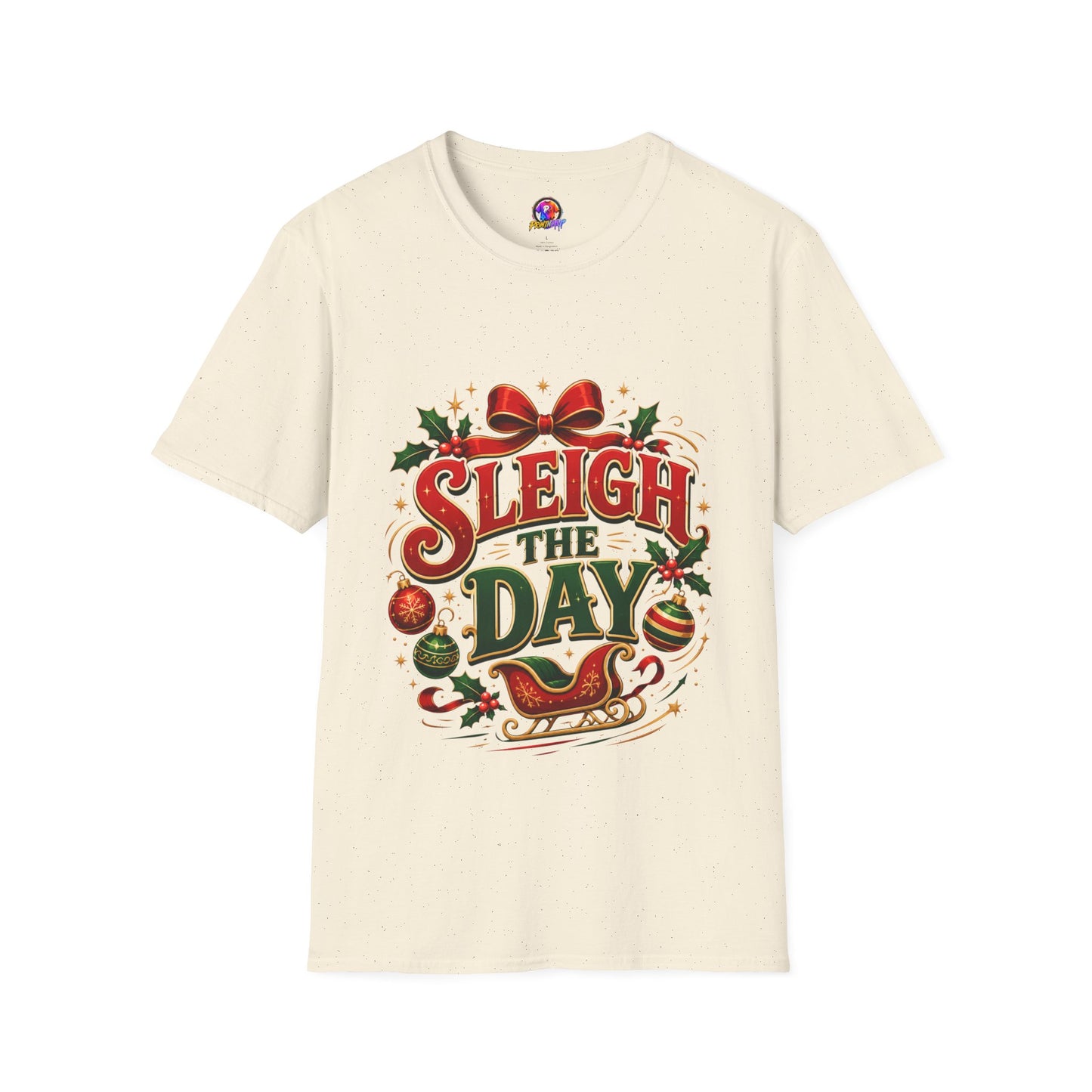 Christmas T-Shirt — "Sleigh the Day" Holiday Graphic Tee