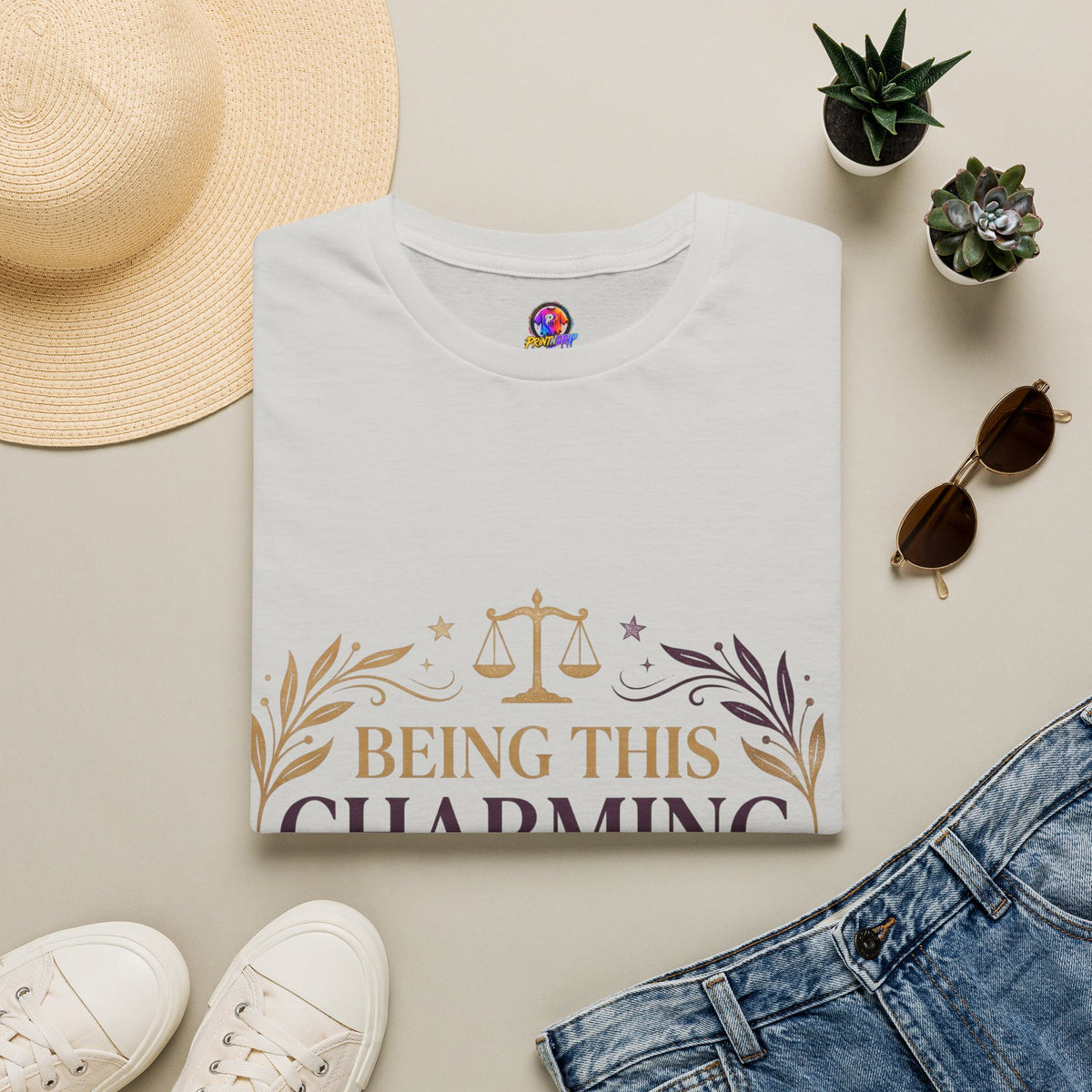 Being This Charming Libra T-Shirt – 'Being This Charming Is Exhausting' Zodiac Tee
