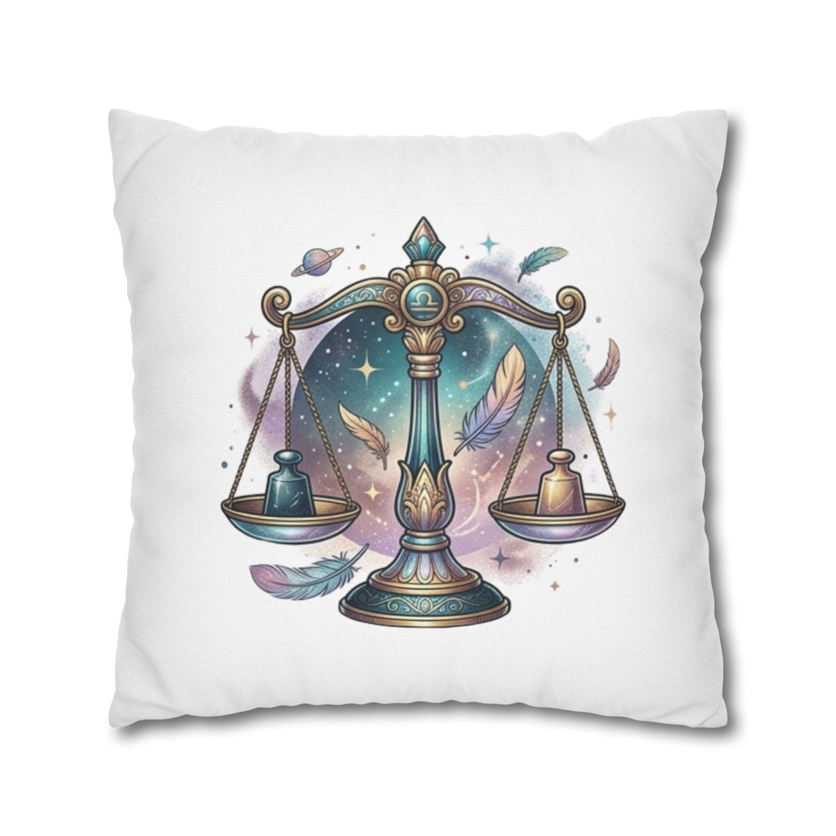 Libra Zodiac Pillowcase — Celestial Scales Decorative Throw Pillow