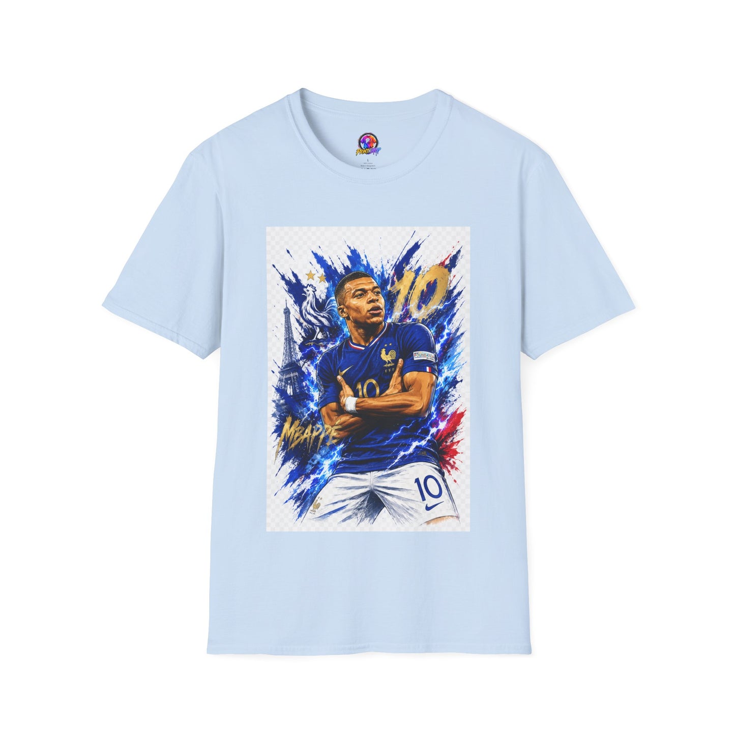 France Mbappé Soccer T-Shirt — #10 Blue Action Portrait Tee
