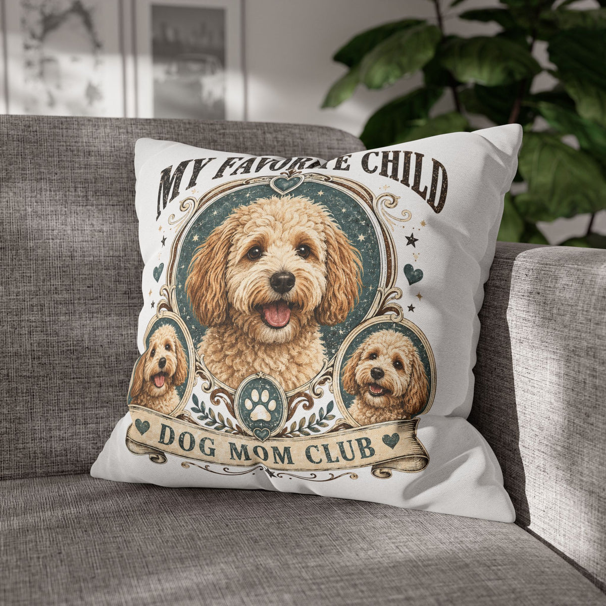 My Favorite Child Dog Mom Club Pillowcase Milo Bailey Dog Dad Mom – Cute Goldendoodle Decorative Pillow Cover