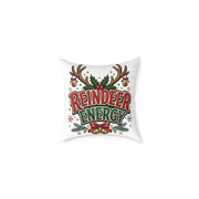 Reindeer Energy Christmas Throw Pillow