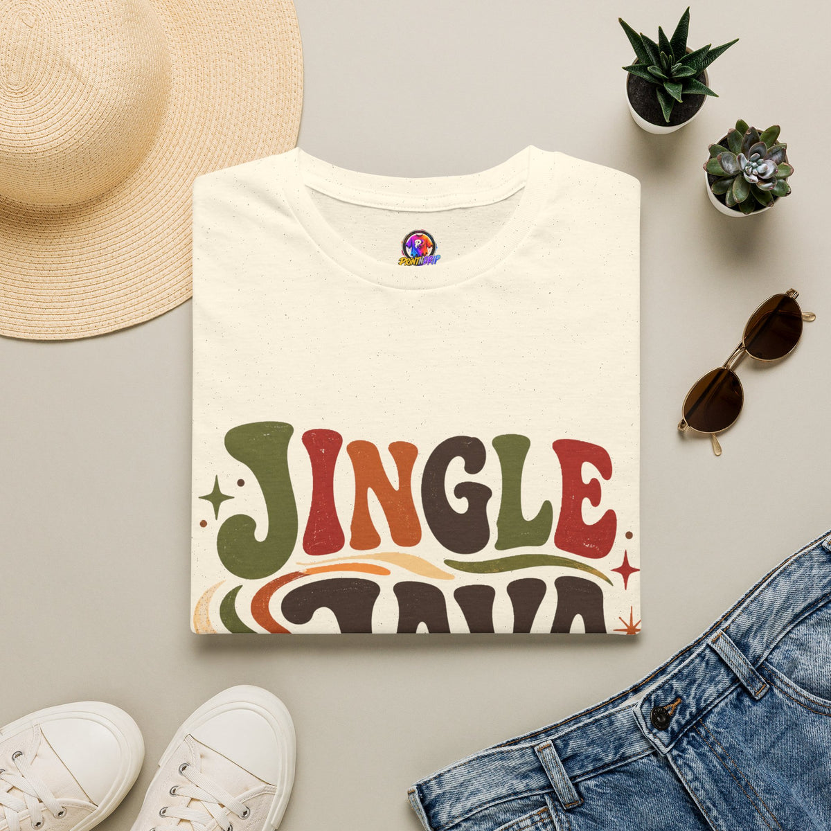 Retro "Jingle Java Vibes" T-Shirt