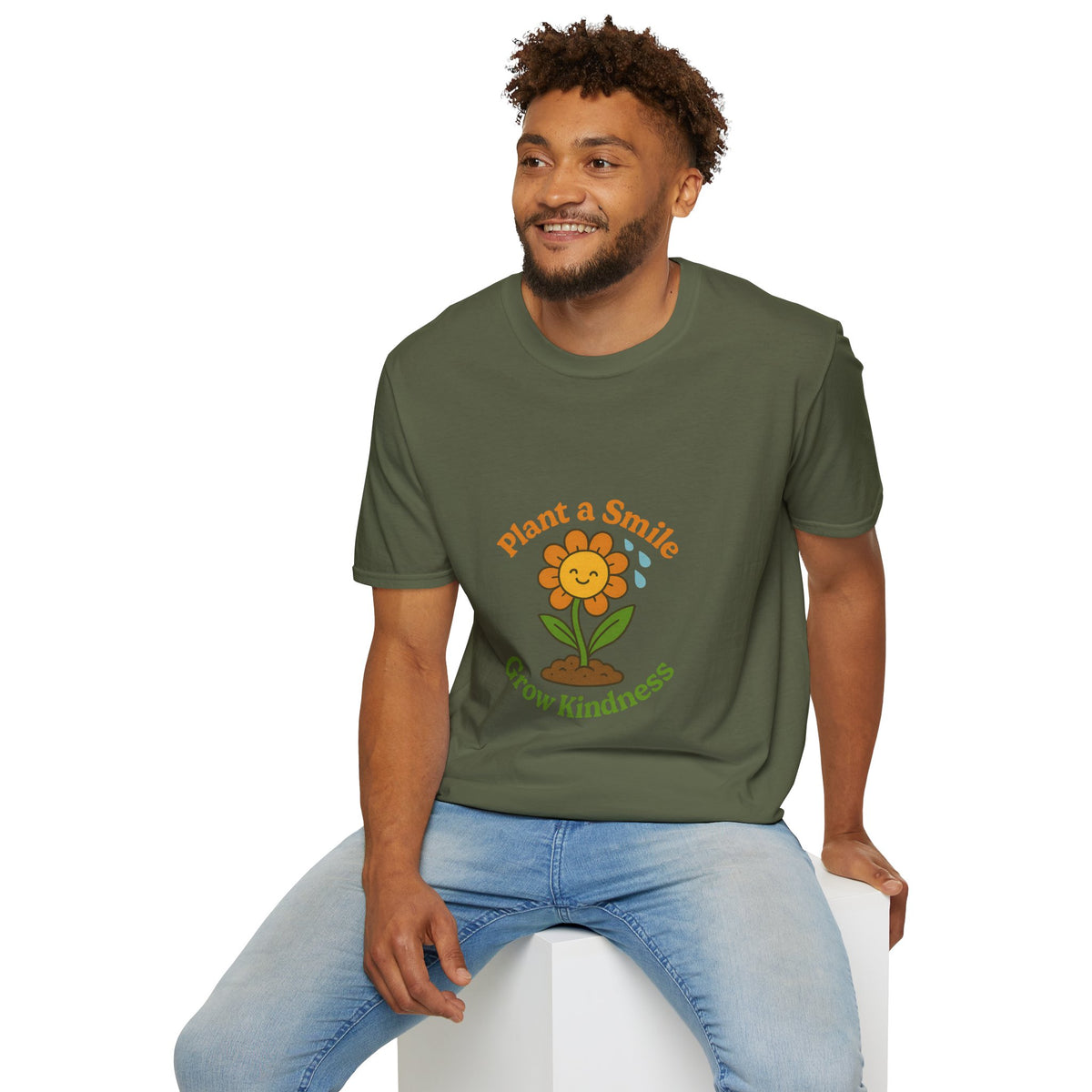 Plant A Smile Grow Kindness Retro Tee - Cute Groovy Flower Graphic T-Shirt - Trending Now - October 2026