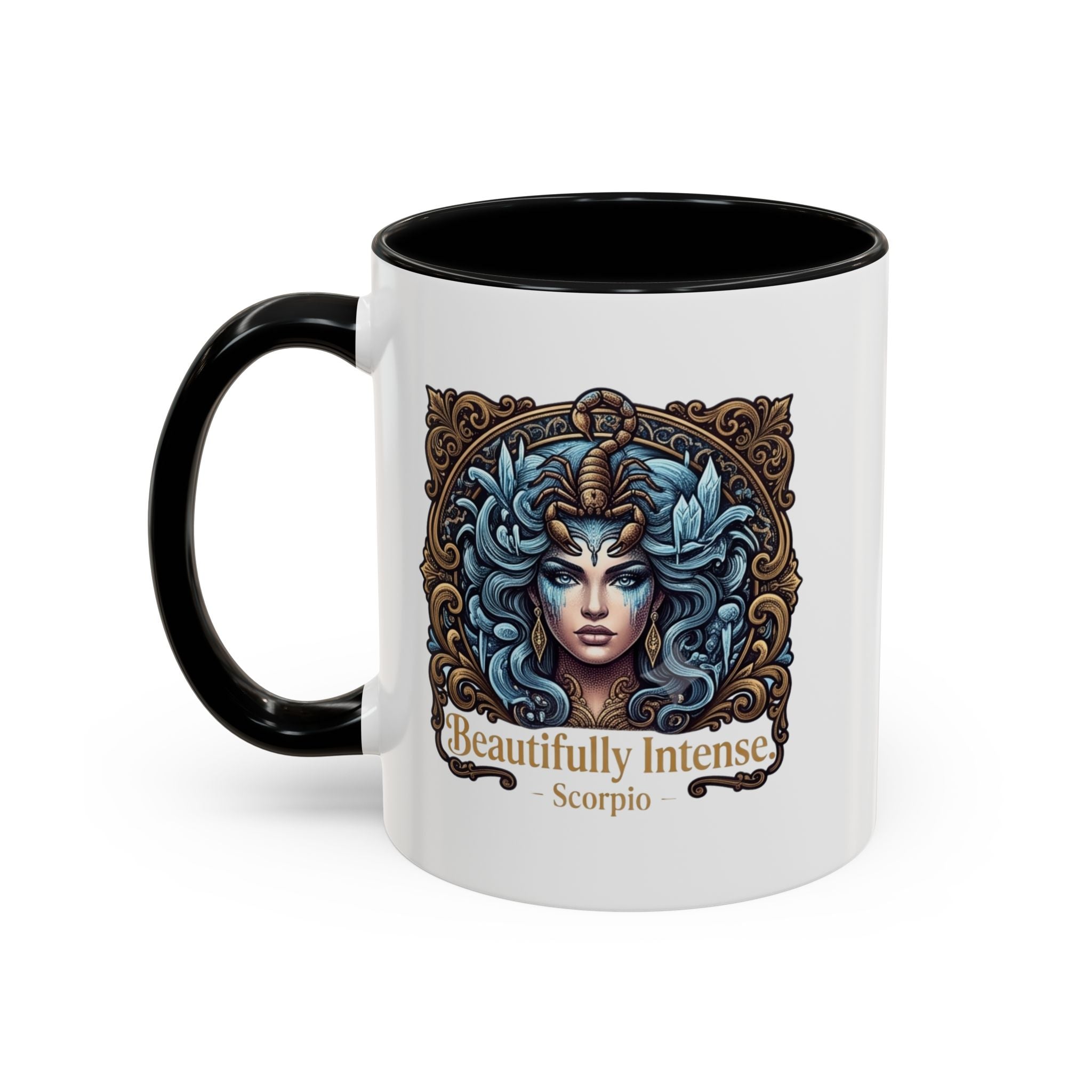Scorpio Accent Coffee Mug — "Beautifully Intense" Zodiac Design (11/15oz)