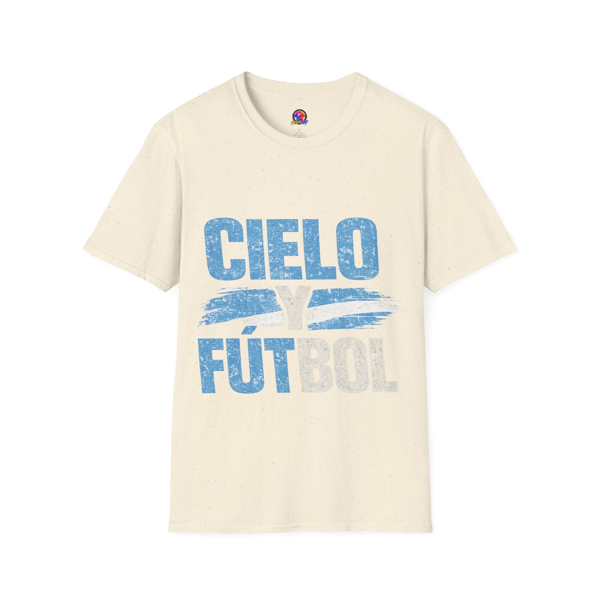 Argentina Cielo Fútbol T-Shirt — Vintage Sky Blue Soccer Tee