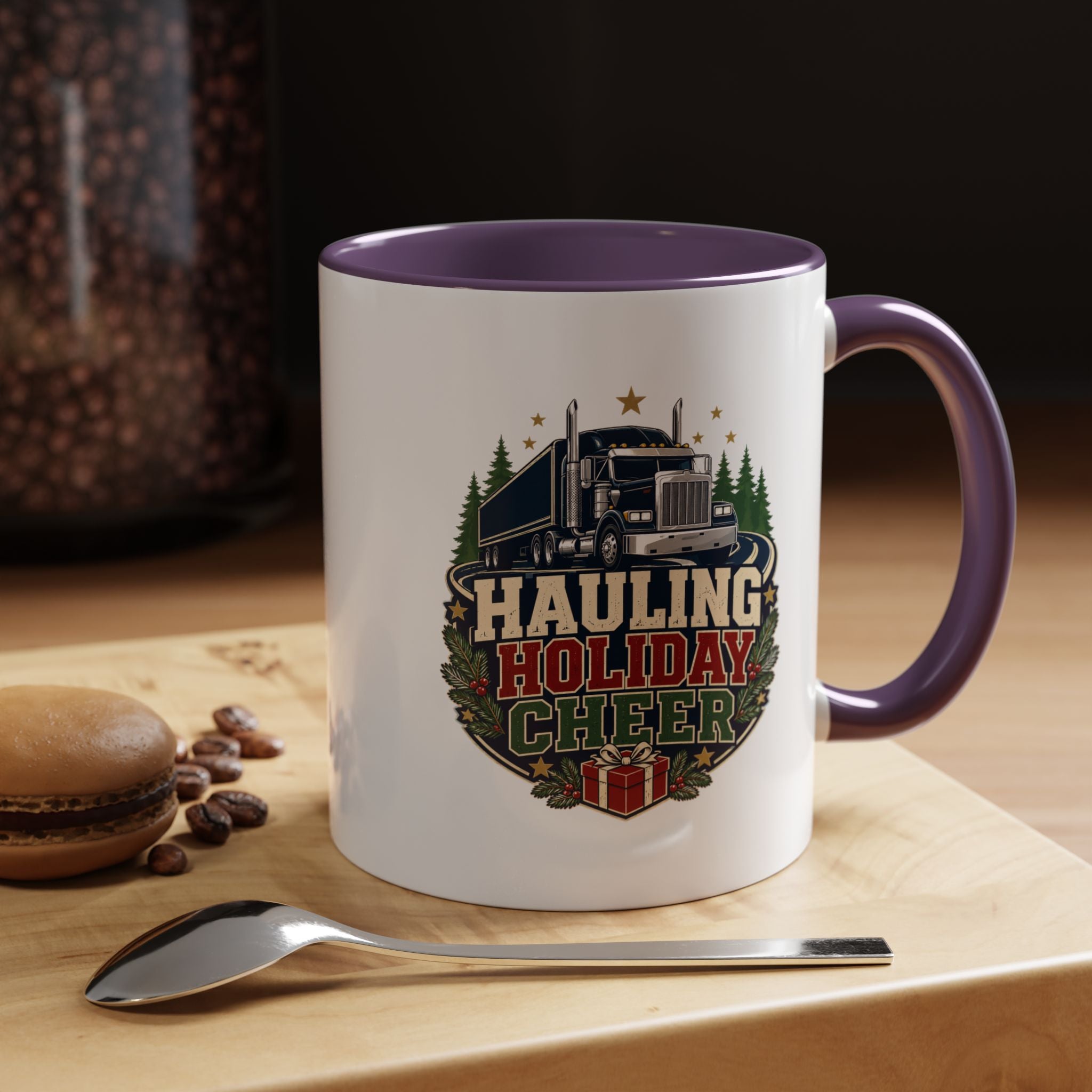Modern Day Christmas Hauling Holiday Cheer Coffee Mug