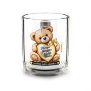 Glass Mug — Childhood Cancer Awareness Teddy Bear "Stronger Brighter Kinder Braver" 10oz