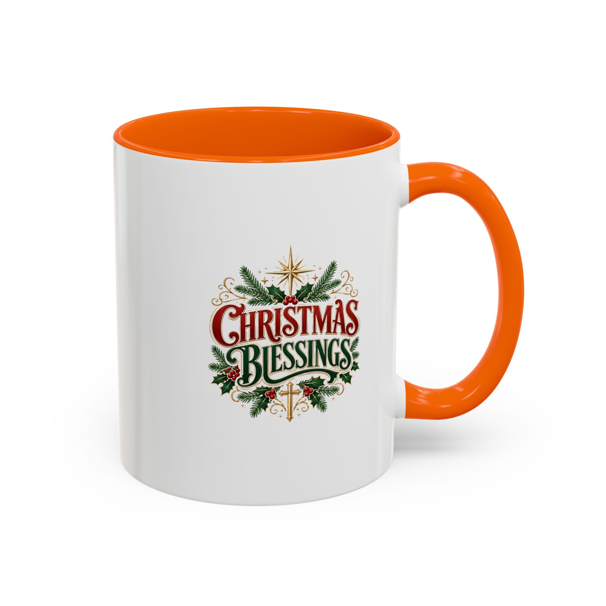 Christmas Blessings Accent Coffee Mug – Festive Holiday Tea & Coffee Cup