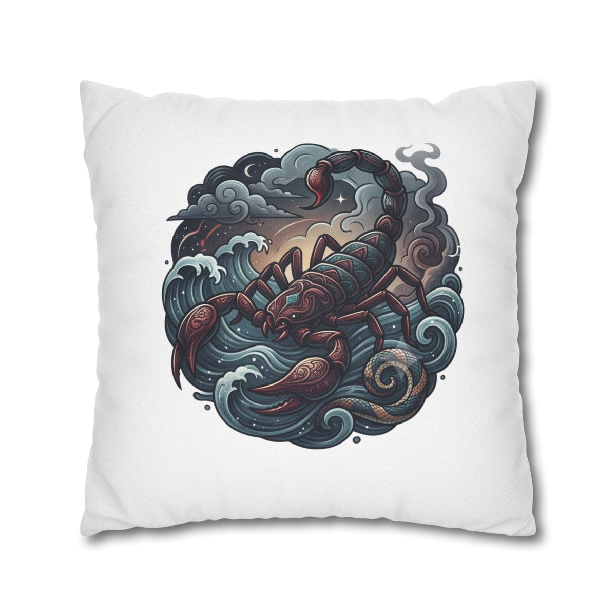 Scorpion Wave Decorative Pillowcase — Zodiac Scorpio Throw Pillow Cover