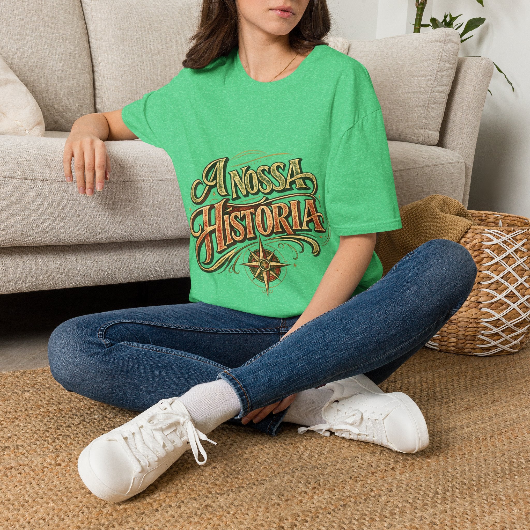 Portugal T-Shirt — "A Nossa História" Vintage Compass Graphic Tee