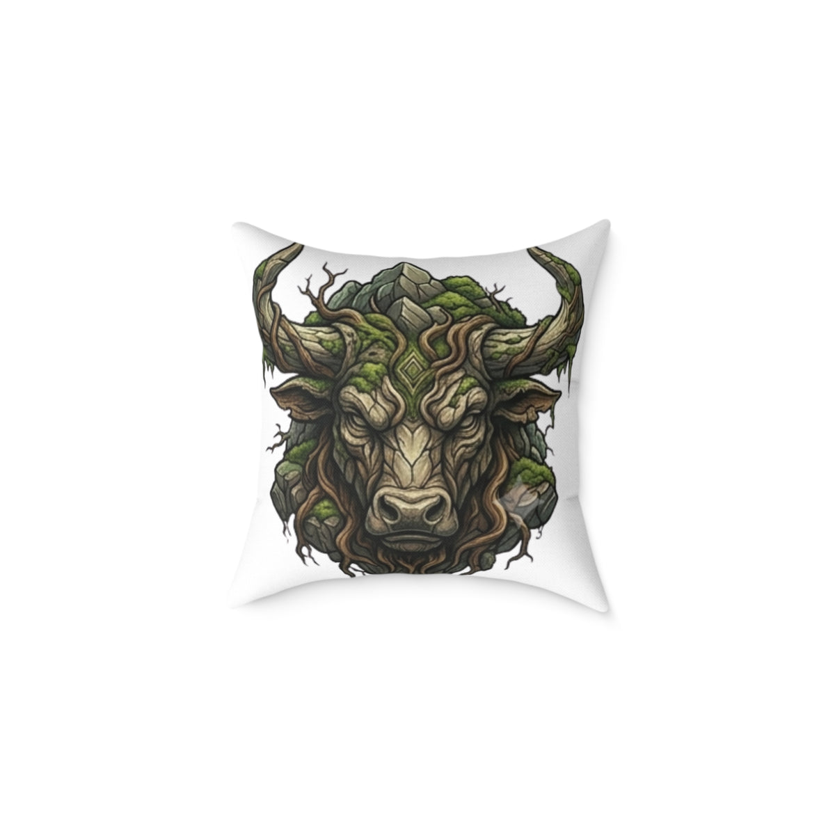 Astrological Bull Head Taurus Square Poly Canvas Pillow