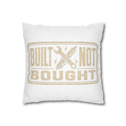 Built Not Bought Pillowcase Milo Bailey Dog Dad Mom — Rustic Mechanic Accent Pillow