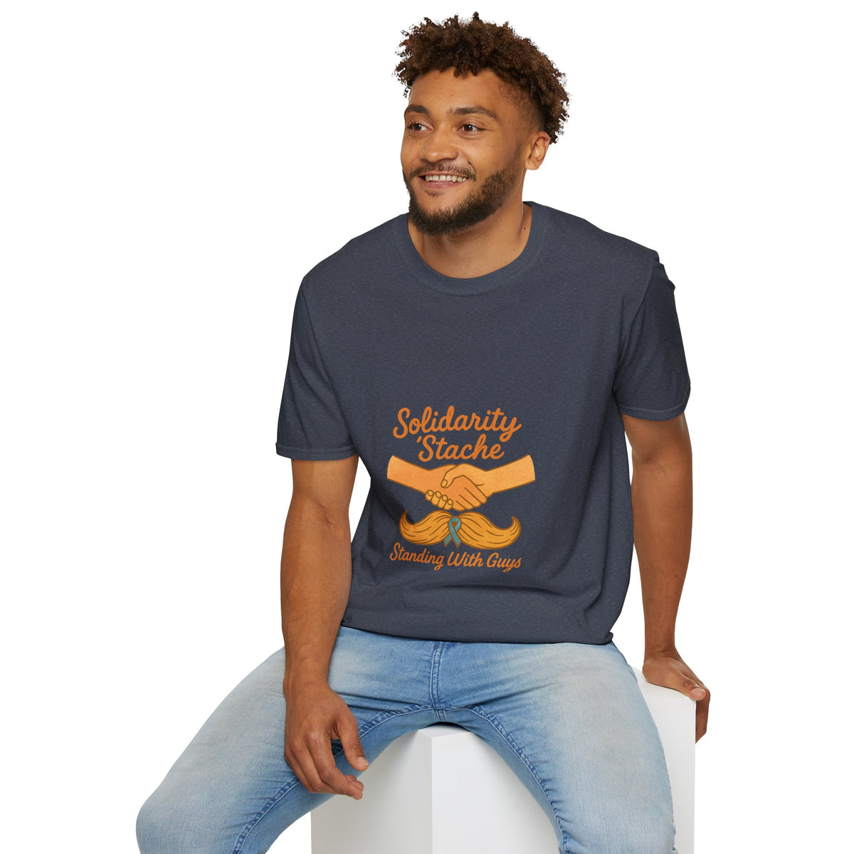 T-Shirt — Solidarity Stache Orange Mustache Graphic (Movember Support) - Trending Now - October 2026