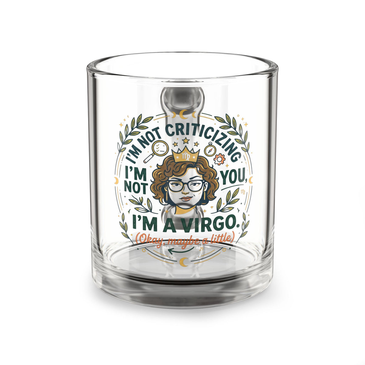 Virgo Glass Mug — “I’m Not Criticizing, I’m a Virgo” Astrological Coffee Cup