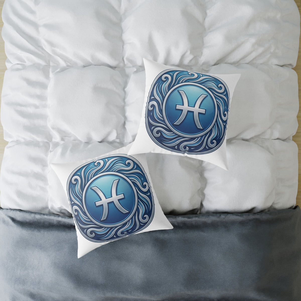 Pisces Zodiac Astrological Square Poly Canvas Pillow