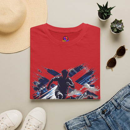 Scotland Highland Storm Soccer T-Shirt — Mountain Soccer Player Graphic Tee