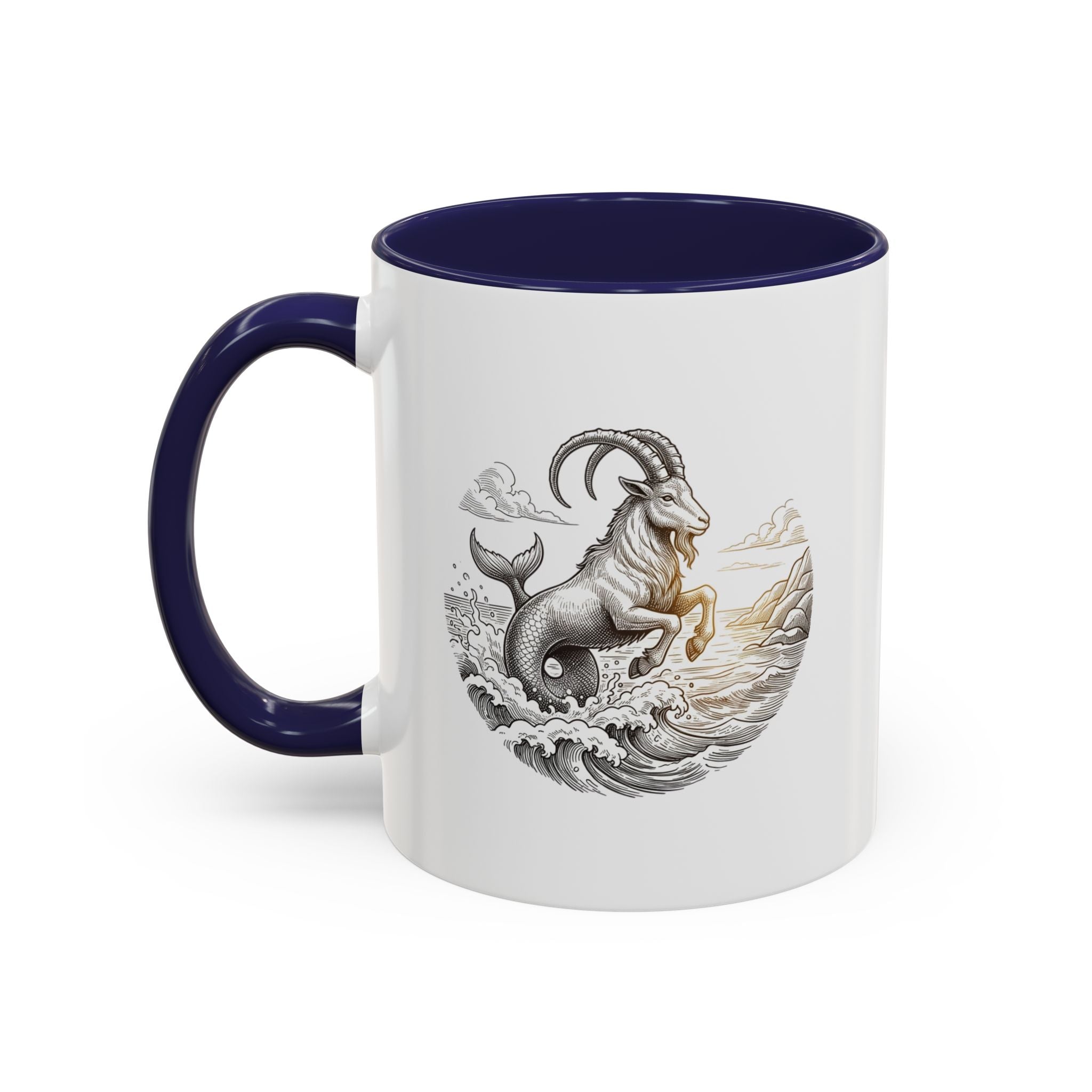 Capricorn Goat Mermaid Coffee Mug — Zodiac Capricorn Accent Mug