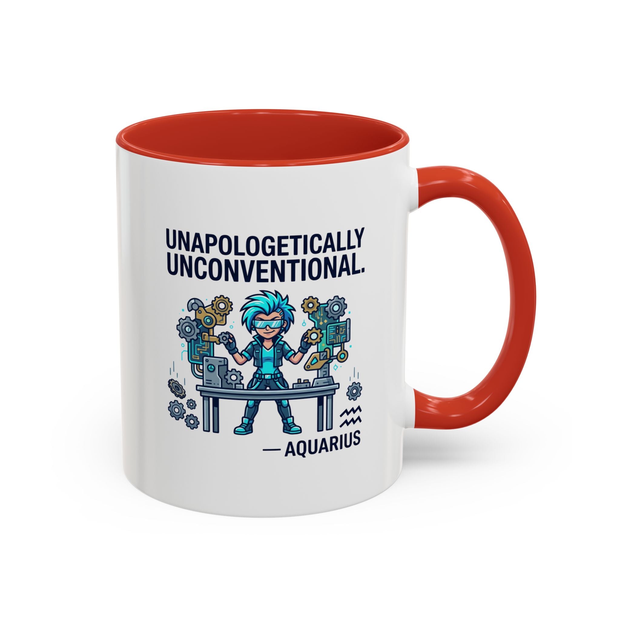 Aquarius Coffee Mug - "Unapologetically Unconventional" Zodiac Accent Mug 11oz