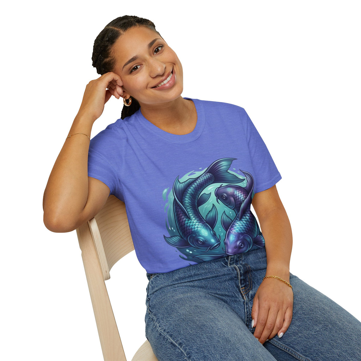 Pisces Zodiac Koi Fish Tee — Yin Yang Aquatic Graphic T-Shirt